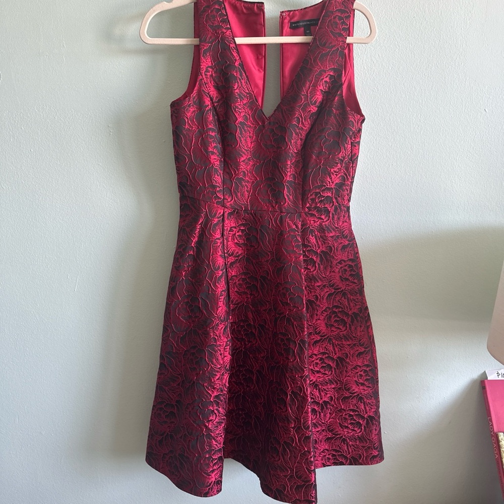 White House Black Market Red and Black Mini Dress
